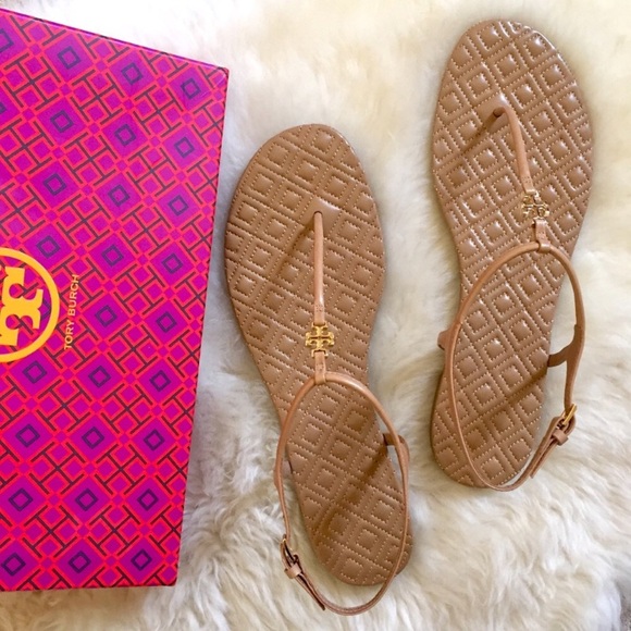 Tory Burch Shoes - Tory Burch Marion Quilted Sand Leather Sandals